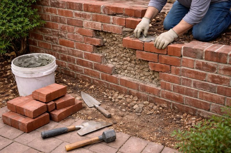 Brick Retaining Wall Repair in Cleveland, OH