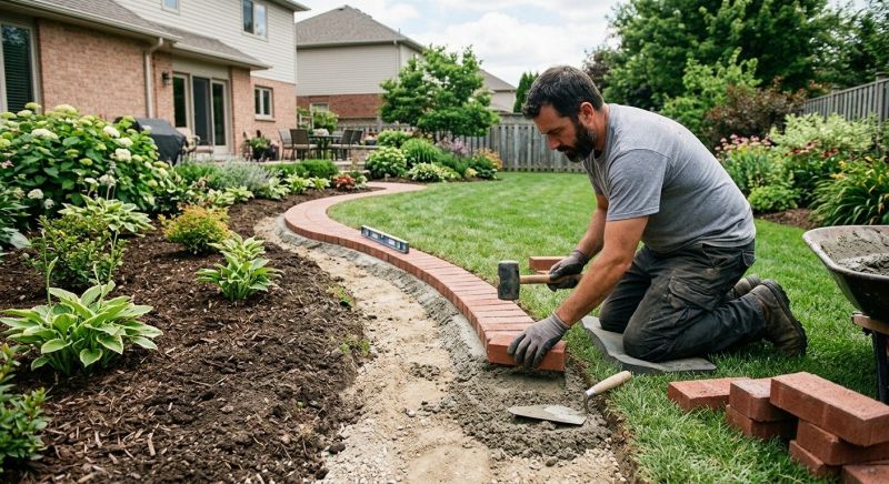 Stone Edging Installation in Worcester, MA